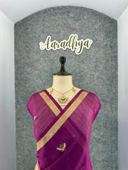 Premium Soft Pure Linen Silk Rajhans Saree