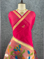 Premium Soft Pure Linen Silk Rajhans Saree