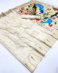 Soft Paithani Silk Meenakari Peacock Pallu Saree
