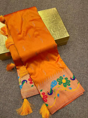 Soft Silk Peacock Design Paithani Saree
