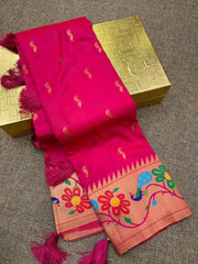 Soft Silk Peacock Design Paithani Saree