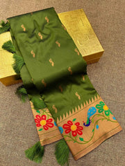 Soft Silk Peacock Design Paithani Saree