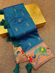 Soft Silk Peacock Design Paithani Saree