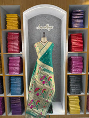 Floral Meena Zari Pallu Paithani Silk Saree