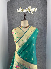 Floral Meena Zari Pallu Paithani Silk Saree