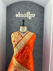 Floral Meena Zari Pallu Paithani Silk Saree