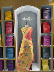 Floral Meena Zari Pallu Paithani Silk Saree