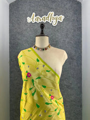 Floral Meena Zari Pallu Paithani Silk Saree