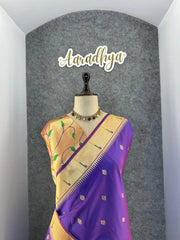 Floral Meena Zari Pallu Paithani Silk Saree