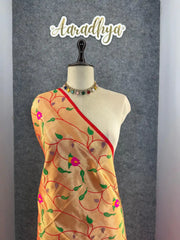 Floral Meena Zari Pallu Paithani Silk Saree