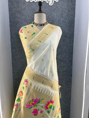 Floral Meena Zari Pallu Paithani Silk Saree
