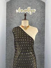 Viscose Georgette Embroidery Crown Thread Work Saree