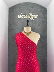 Viscose Georgette Embroidery Crown Thread Work Saree