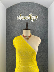 Viscose Georgette Embroidery Crown Thread Work Saree