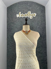 Viscose Georgette Embroidery Crown Thread Work Saree