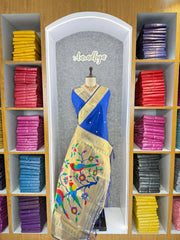 Kanchivaram Paithani Silk Big Parrot Zari Border Saree