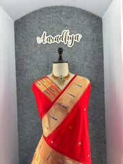 Kanchivaram Paithani Silk Big Parrot Zari Border Saree