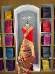 Kanchivaram Paithani Silk Big Parrot Zari Border Saree