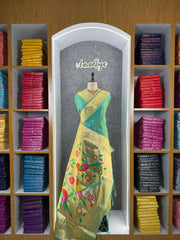 Kanchivaram Paithani Silk Big Parrot Zari Border Saree