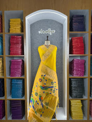 Kanchivaram Paithani Silk Big Parrot Zari Border Saree