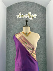 Kanchivaram Paithani Silk Big Parrot Zari Border Saree