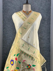 Kanchivaram Paithani Silk Big Parrot Zari Border Saree