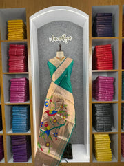 Kanchivaram Paithani Silk Big Parrot Zari Border Saree