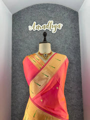 Kanchivaram Paithani Silk Big Parrot Zari Border Saree