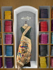 Kanchivaram Paithani Silk Big Parrot Zari Border Saree