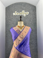 Kanchivaram Paithani Silk Big Parrot Zari Border Saree