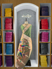 Kanchivaram Paithani Silk Big Parrot Zari Border Saree