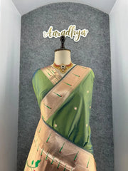 Kanchivaram Paithani Silk Big Parrot Zari Border Saree