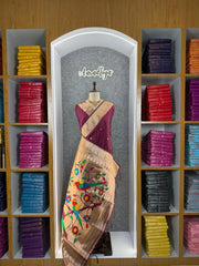 Kanchivaram Paithani Silk Big Parrot Zari Border Saree