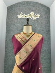 Kanchivaram Paithani Silk Big Parrot Zari Border Saree