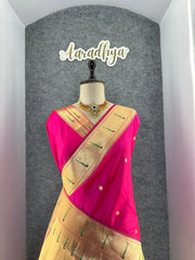 Kanchivaram Paithani Silk Big Parrot Zari Border Saree