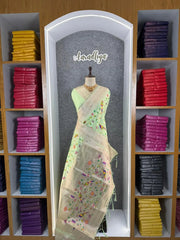 Parrot & Floral Weaving Paithani Soft Silk Saree