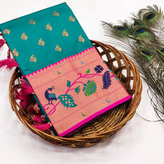 Traditional Wedding Marigold Paithani Saree