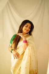 Floral Meena Zari Pallu Paithani Silk Saree