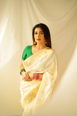 Floral Meena Zari Pallu Paithani Silk Saree