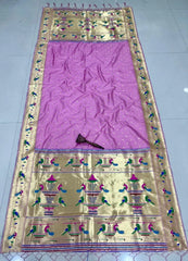Dupatta - Pure Zari Peacock Motif Paithani Dupatta