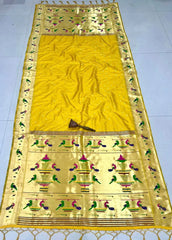 Dupatta - Pure Zari Peacock Motif Paithani Dupatta