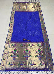 Dupatta - Pure Zari Peacock Motif Paithani Dupatta
