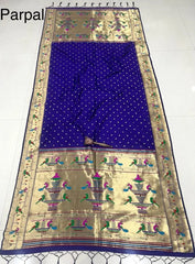 Dupatta - Pure Zari Peacock Motif Paithani Dupatta