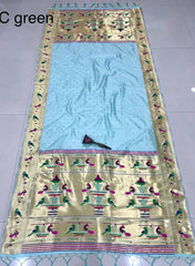 Dupatta - Pure Zari Peacock Motif Paithani Dupatta