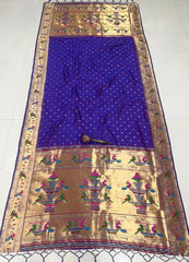 Dupatta - Pure Zari Peacock Motif Paithani Dupatta