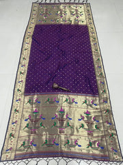 Dupatta - Pure Zari Peacock Motif Paithani Dupatta