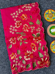 Elegant Matka Silk Embroidered Saree