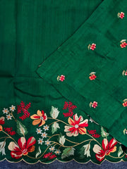 Elegant Matka Silk Embroidered Saree