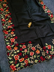 Elegant Matka Silk Embroidered Saree