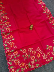 Elegant Matka Silk Embroidered Saree